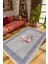 Salon Halısı Çiçekli Gül Temalı Gri Eflatun Pembe Kaydırmaz Yıkanabilir Ince Halı Tüysüz Kilim 1