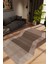 Salon Halısı Renkli Modern Kahverengi Ekru Kaydırmaz Kesme Yıkanabilir Ince Halı Tüysüz Kilim 1