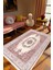 Salon Halısı Figürlü Çiçekli Pembe Beyaz Kaydırmaz Kesme Yıkanabilir Ince Halı Tüysüz Kilim 1