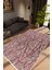 Modern Geometrik Pembe Kahverengi Bordo Kaydırmaz Kesme Yıkanabilir Ince Halı 1