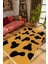 Salon Halısı Geometrik Modern Turuncu Siyah Kaydırmaz Kesme Yıkanabilir Ince Halı Tüysüz Kilim 1