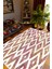 Salon Halısı Otantik Zig Zag Baklava Desen Bordo Kaydırmaz Yıkanabilir Ince Halı Tüysüz Kilim 1