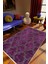 Salon Halısı Eskitme Klasik Fas Desen Mor Beyaz Kaydırmaz Kesme Yıkanabilir Ince Halı Tüysüz Kilim 1