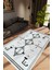 Salon Halısı Modern Geometrik Mavi Siyah Kaydırmaz Kesme Yıkanabilir Ince Halı Tüysüz Kilim 1