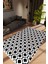 Salon Halısı Modern Geometrik Siyah Beyaz Kaydırmaz Kesme Yıkanabilir Ince Halı Tüysüz Kilim 1