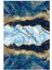 Salon Halısı Taş Mermer Modern Gold Mavi Altın Kaydırmaz Kesme Yıkanabilir Ince Halı Tüysüz Kilim 2