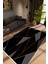 Salon Halısı Modern Geometrik Siyah Gri Kaydırmaz Kesme Yıkanabilir Ince Halı Tüysüz Kilim 1