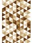 Modern Geometrik Kahverengi Dijital Baskı Halı Kaydırmaz Ince Yıkanabilir 2