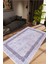 Salon Halısı Doku Eskitme Mor Indigo Kaydırmaz Kesme Yıkanabilir Ince Halı Tüysüz Kilim 1