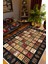 Salon Halısı Kilim Desenli Otantik Eskitme Siyah Kaydırmaz Kesme Yıkanabilir Ince Halı Tüysüz Kilim 1