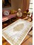 Salon Halısı Klasik Altın Krem Kahverengi Kaydırmaz Kesme Yıkanabilir Ince Halı Tüysüz Kilim 1