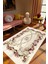 Salon Halısı Figürlü Çiçekli Bej Beyaz Bordo Kaydırmaz Kesme Yıkanabilir Ince Halı Tüysüz Kilim 1