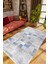 Salon Halısı Modern Eskitme Gri Mavi Kaydırmaz Kesme Yıkanabilir Ince Halı Tüysüz Kilim 1