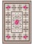 Salon Halısı Çiçekli Pembe Ekru Kahverengi Kaydırmaz Yıkanabilir Ince Halı Tüysüz Kilim 2