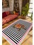 Salon Halısı Modern Figürlü Fil Pembe Siyah Beyaz Kaydırmaz Kesme Yıkanabilir Ince Halı Tüysüz Kilim 1
