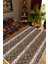 Salon Halısı Otantik Eskitme Kahverengi Kaydırmaz Kesme Yıkanabilir Ince Halı Tüysüz Kilim 1