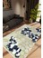 Salon Halısı Modern Geometrik Lacivert Kahverengi Mavi Kaydırmaz Yıkanabilir Ince Halı Tüysüz Kilim 1