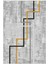 Salon Halısı Modern Geometrik Gri Siyah Gold Kaydırmaz Kesme Yıkanabilir Ince Halı Tüysüz Kilim 2