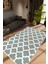 Salon Halısı Modern Geometrik Fas Gri Yeşil Beyaz Kaydırmaz Yıkanabilir Ince Halı Tüysüz Kilim 1