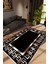 Salon Halısı Modern Klasik Metalik Siyah Gold Kaydırmaz Kesme Yıkanabilir Ince Halı Tüysüz Kilim 1
