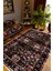 Salon Halısı Otantik Eskitme Siyah Kaydırmaz Kesme Yıkanabilir Ince Halı Tüysüz Kilim 1