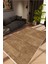 Salon Halısı Modern Eskitme Kahverengi Kaydırmaz Kesme Yıkanabilir Ince Halı Tüysüz Kilim 1