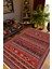Salon Halısı Kilim Desenli Otantik Eskitme Bordo Kaydırmaz Kesme Yıkanabilir Ince Halı Tüysüz Kilim 1