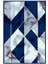 Salon Halısı Modern Geometrik Mermer Lacivert Gri Mavi Kaydırmaz Yıkanabilir Ince Halı Tüysüz Kilim 2