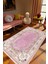 Salon Halısı Figürlü Çiçekli Pembe Mor Krem Kaydırmaz Kesme Yıkanabilir Ince Halı Tüysüz Kilim 1