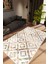 Salon Halısı Modern Geometrik Bej Kaydırmaz Kesme Yıkanabilir Ince Halı Tüysüz Kilim 1