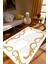 Salon Halısı Eskitme Klasik Altın Gold Turuncu Sarı Kaydırmaz Yıkanabilir Ince Halı Tüysüz Kilim 1