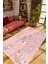 Salon Halısı Figürlü Çiçekli Pembe Kaydırmaz Kesme Yıkanabilir Ince Halı Tüysüz Kilim 1