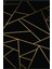 Modern Geometrik Siyah Dijital Baskı Halı Kaydırmaz Ince Yıkanabilir 2