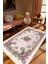 Salon Halısı Figürlü Çiçekli Gül Desenli Pembe Kaydırmaz Kesme Yıkanabilir Ince Halı Tüysüz Kilim 1