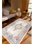 Salon Halısı Klasik Pembe Kaydırmaz Kesme Yıkanabilir Ince Halı Tüysüz Kilim 1