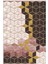 Salon Halısı Modern Geometrik Altın Ekru Mor Kaydırmaz Kesme Yıkanabilir Ince Halı Tüysüz Kilim 2