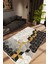 Salon Halısı Modern Geometrik Altın Kaydırmaz Kesme Yıkanabilir Ince Halı Tüysüz Kilim 1
