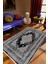 Salon Halısı Klasik Gümüş Siyah Gri Kaydırmaz Kesme Yıkanabilir Ince Halı Tüysüz Kilim 1