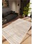 Salon Halısı Modern Eskitme Kahverengi Bej Kaydırmaz Kesme Yıkanabilir Ince Halı Tüysüz Kilim 1