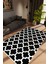 Salon Halısı Modern Geometrik Fas Siyah Beyaz Kaydırmaz Yıkanabilir Ince Halı Tüysüz Kilim 1
