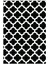 Salon Halısı Modern Geometrik Fas Siyah Beyaz Kaydırmaz Yıkanabilir Ince Halı Tüysüz Kilim 2