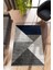 Modern Geometrik Gri Dijital Baskı Halı Kaydırmaz Ince Yıkanabilir 1