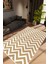 Salon Halısı Modern Zig Zag Kahverengi Krem Beyaz Kaydırmaz Kesme Yıkanabilir Ince Halı Tüysüz Kilim 1