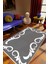 Salon Halısı Eskitme Klasik Gri Beyaz Kaydırmaz Kesme Yıkanabilir Ince Halı Tüysüz Kilim 1