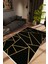 Salon Halısı Modern Altın Kahverengi Siyah Gold Kaydırmaz Yıkanabilir Ince Halı Tüysüz Kilim 1
