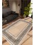 Salon Halısı Doku Eskitme Kahverengi Bej Kaydırmaz Kesme Yıkanabilir Ince Halı Tüysüz Kilim 1