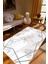 Salon Halısı Eskitme Geometrik Gri Beyaz Kaydırmaz Kesme Yıkanabilir Ince Halı Tüysüz Kilim 1