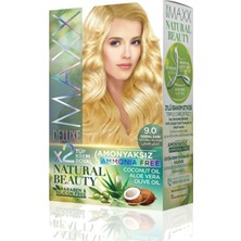 Maxx Deluxe 2 Paket Natural Beauty Amonyaksız Saç Boyası 9.0 Doğal Sarı
