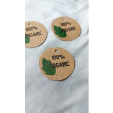 Çikoleyt Design Kraft Organic Etiket Gıda Etiketi  Delikli 4x4 cm 50 Adet