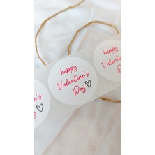 Çikoleyt Design Yapışkanlı Etiket  Happy Valentine's Day  Sevgililer Günü Etiketi 4 Cm 50 Adet